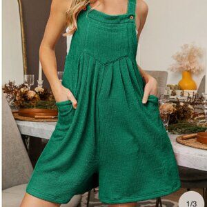 ✨NWT BiBi Crinkle Rib Textured Wide Leg Shortalls